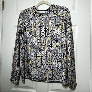 Title Nine Black and Yellow Geometric Rash guard Swim Shirt Size XL